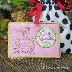 Stickdatei ITH - Mug Rug Wichtel